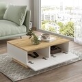 Masuta de cafea LV17-WK, Yardley, 90x60x31.6 cm, natural/alb