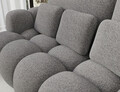 Canapea extensibila 3 locuri ELTAP, Cotonn, 256x119x105 cm, lemn/poliester, gri inchis