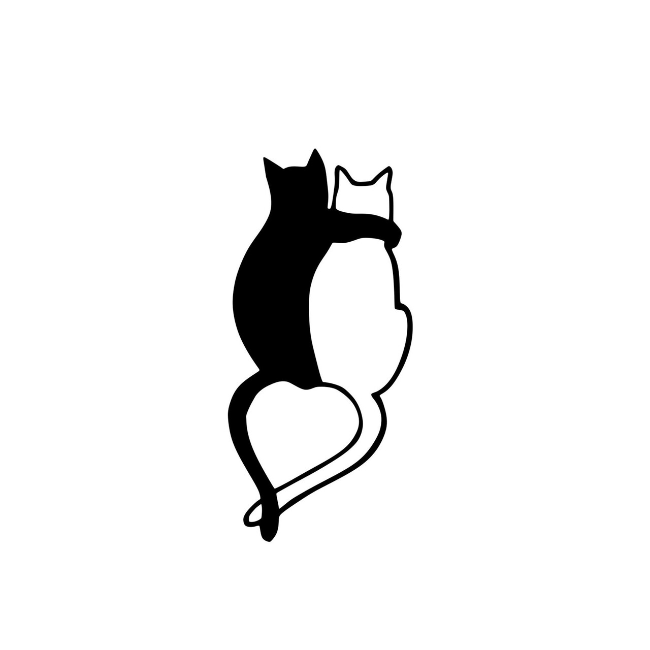 Decoratiune de perete, Love Cats, Dimensiune: 33 x 70 cm, Negru - imagine 7