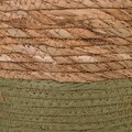 Cos pentru depozitare, Creaciones Meng, 16x19 cm, stuf/hartie impletita, natural/verde