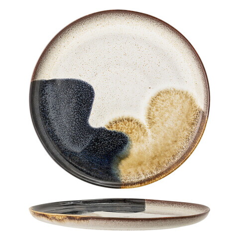 Farfurie intinsa, Bloomingville, Jules, 28.5x2 cm, ceramica, albastru