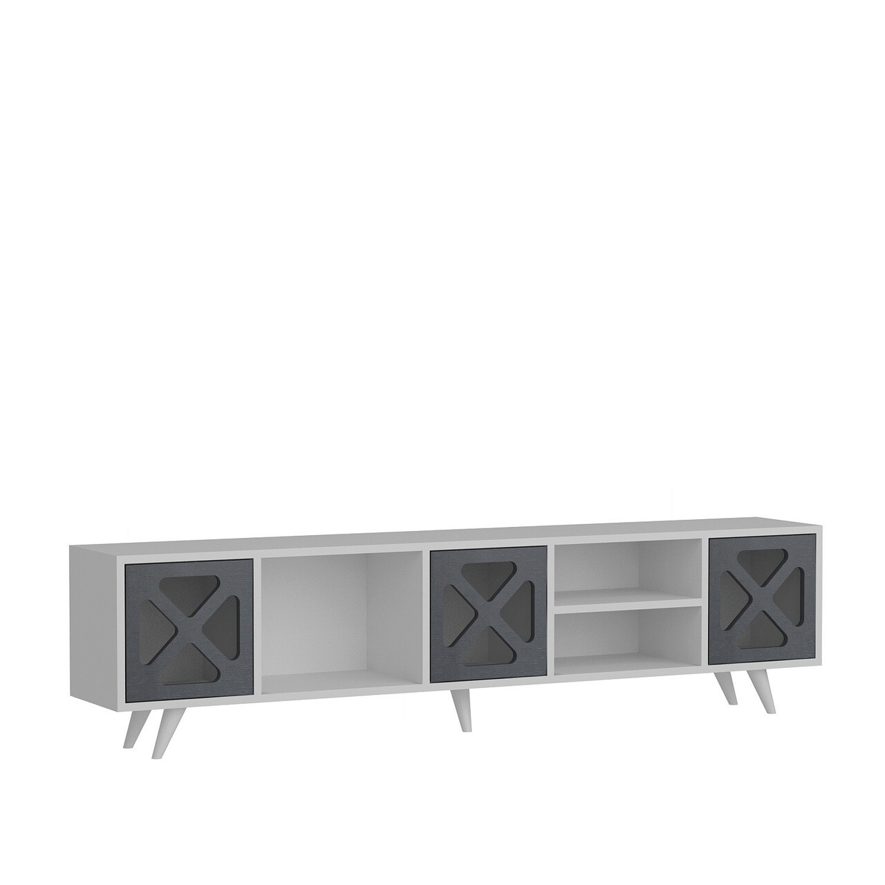 Comoda TV, Avva Home, Sinef, 180x45.7x29.5 cm, Alb / Antracit - 1 | YEO