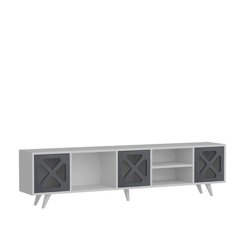 Comoda TV, Avva Home, Sinef, 180x45.7x29.5 cm, Alb / Antracit - 1 | YEO