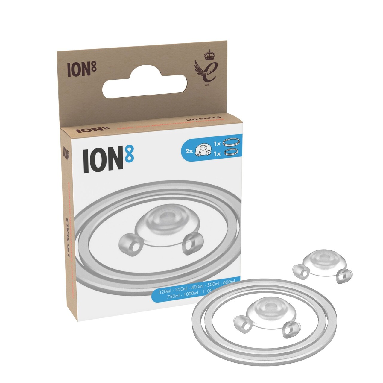 Set accesorii etansare sticle, 8 piese, silicon, Transparent - Ion8 - imagine 3