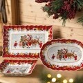 Bol pentru servire, Villeroy & Boch, Toy's Fantasy Santa Square, 23 cm, portelan premium, pictat manual