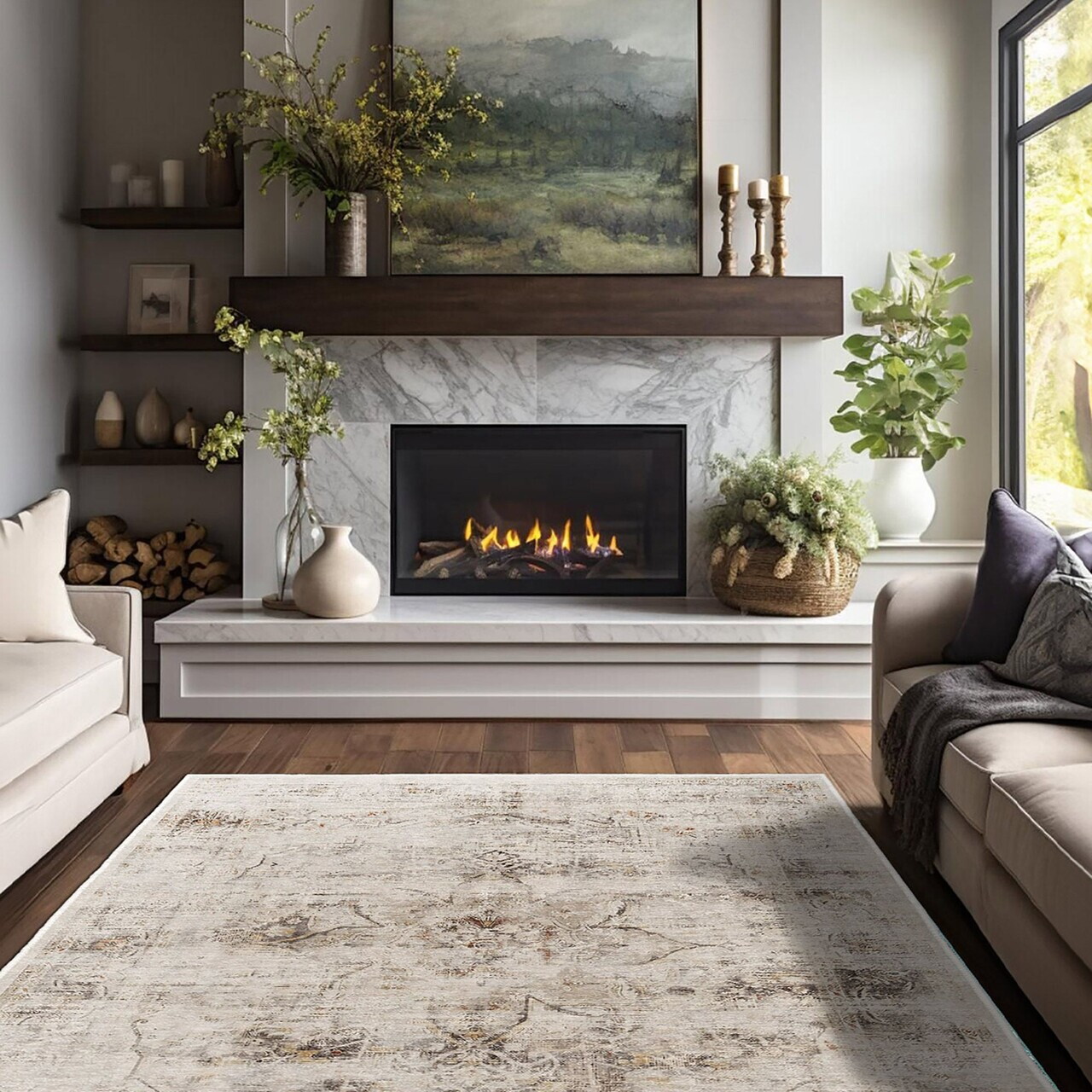Covor Kece-Fr25 80x200 cm Poliester Bej