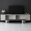 Comoda TV, Bexley, Bohem, Travertin / Argint