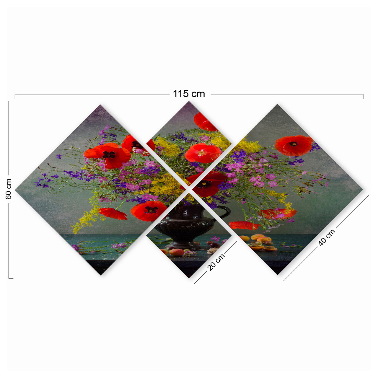 Set 4 tablouri decorative, 4MDF1137609692, MDF, Imprimat UV, Multicolor - 2 | YEO