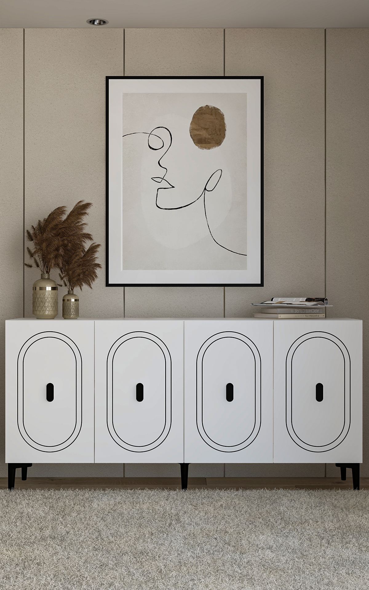 Consola, Hanah Home, Weny, 150x75x35 cm, PAL , Alb