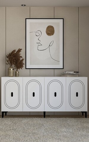 Consola, Hanah Home, Weny, 150x75x35 cm, PAL , Alb