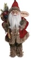 Decoratiune de Craciun Santa, H 80 cm, plus/poliester, maro/rosu