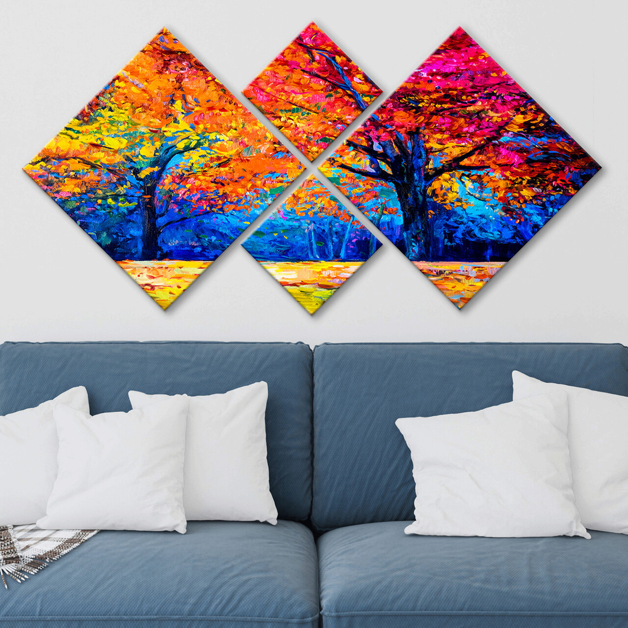 Set 4 tablouri decorative, 4MDF292880360, MDF, Imprimat UV, Multicolor