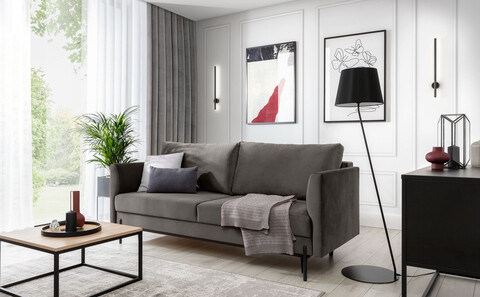 Canapea extensibila 4 locuri ELTAP, SO-REV-04LO, Revi, 215x98x92 cm, lemn/poliester, gri