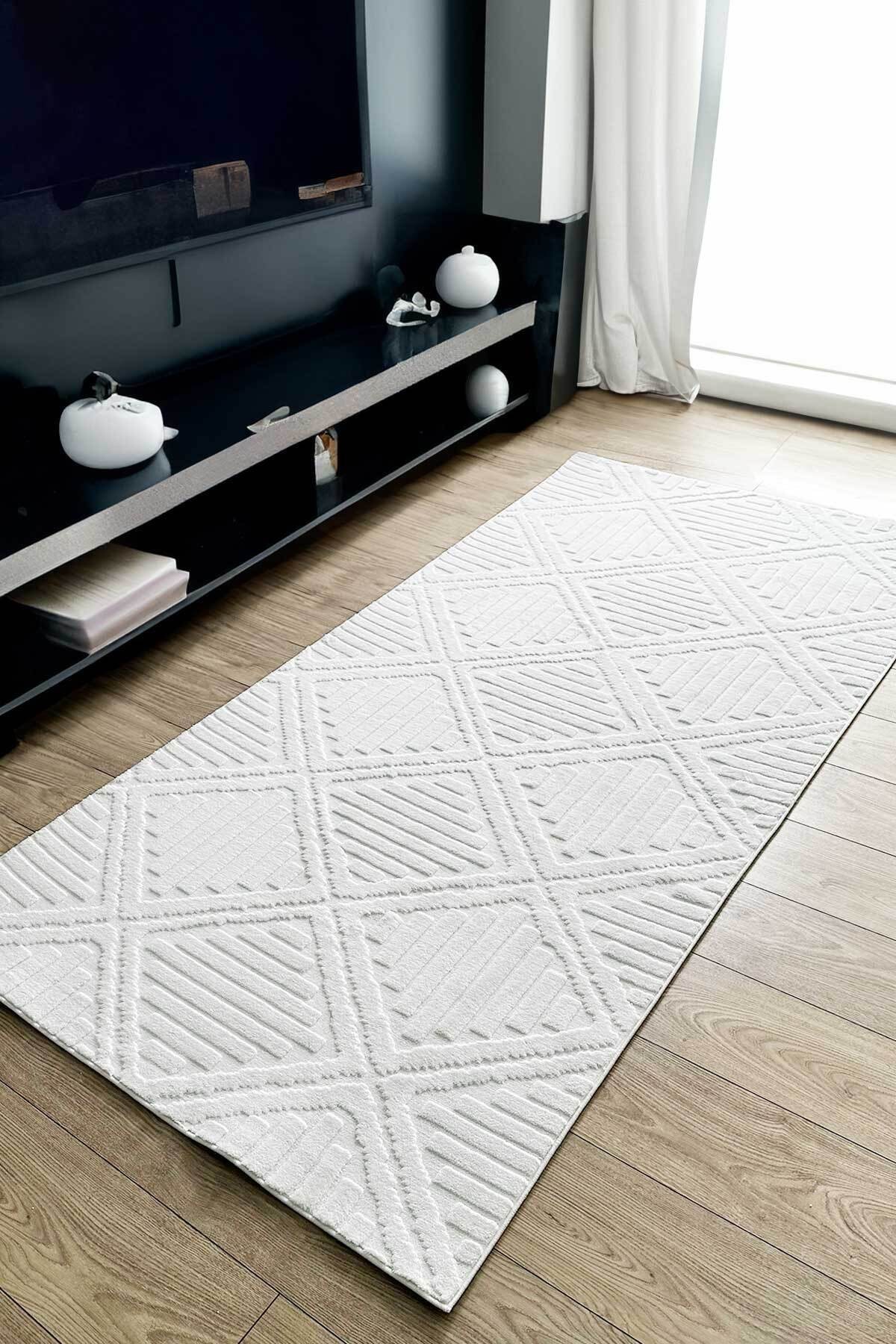 Covor, CLR-Hilda-Beyaz-221, 160x220 cm, Poliester, Alb