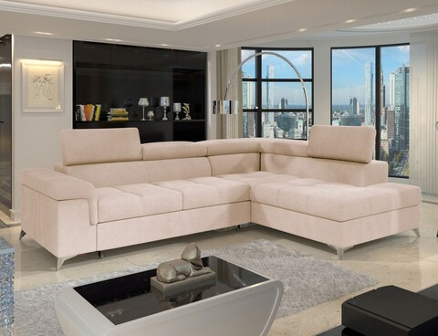 Coltar extensibil dreapta 4 locuri ELTAP, RT-18RAQ, Eridano, 275x202x88 cm, lemn/poliester, bej deschis