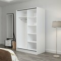 Dulap pentru haine, Minerva, Kale White Anthracite, 120x210x60 cm, PAL, Alb / Antracit