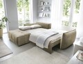 Coltar extensibil stanga 4 locuri ELTAP, LT-20NU, Campo, 265x196x88 cm, lemn/poliester, maro deschis