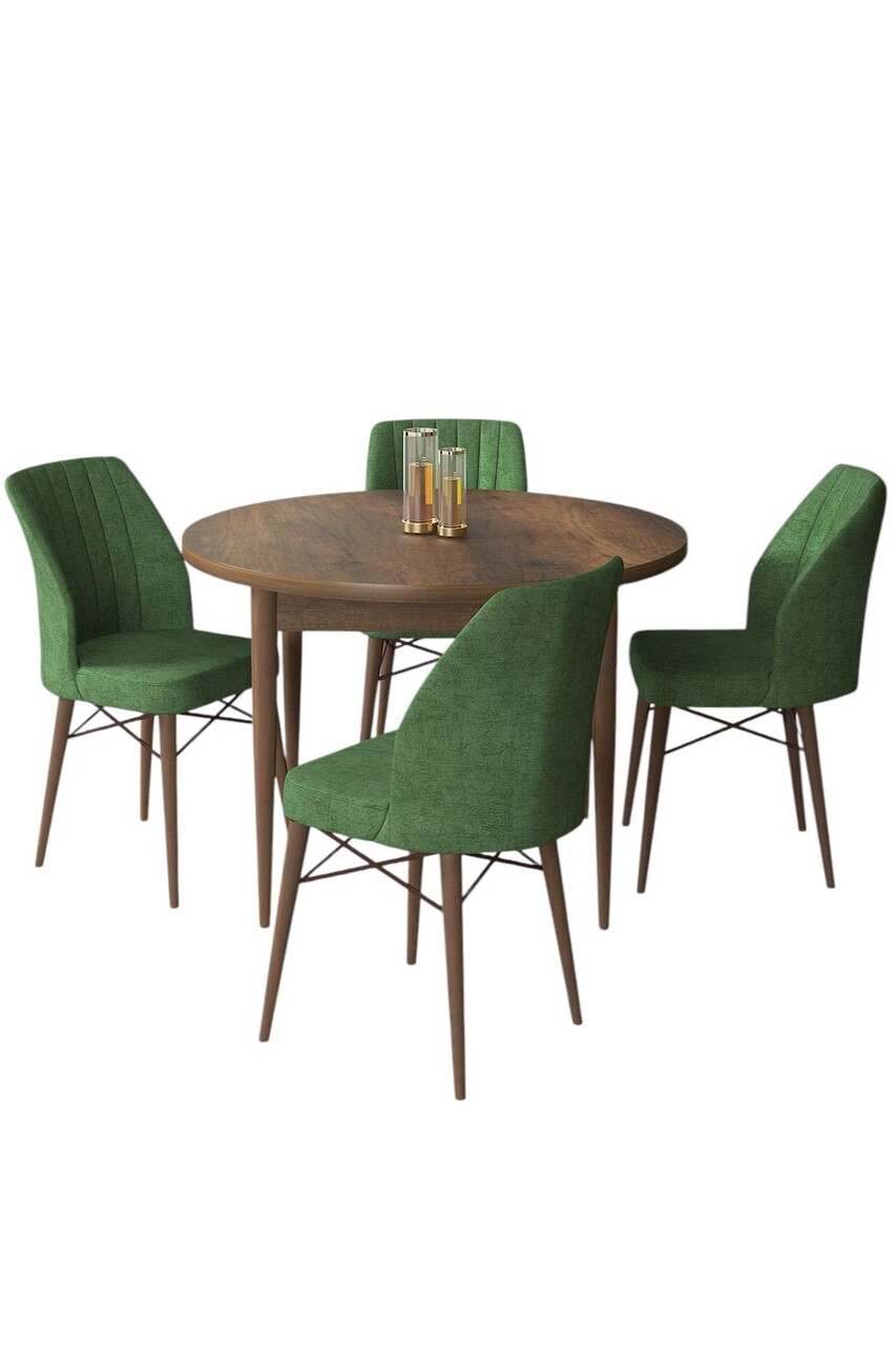 Set masă și scaune (5 bucăți), Hanah Home, Rox, Baroc / Kaki - view 2
