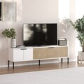 Comoda TV, Odessa, Noah, 150x45x30 cm, Alb / Ratan