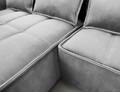 Coltar extensibil stanga 4 locuri ELTAP, LT-03NU, Campo, 265x196x88 cm, lemn/poliester, gri deschis