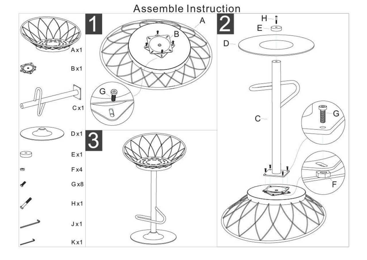 Scaun de bar, Mauro Ferretti, Clox, 49x45x92 cm, metal, galben mustar - imagine 7