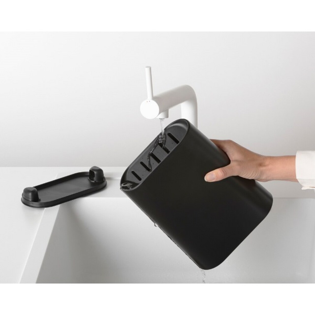 Set 5 cutite cu suport, Brabantia, Tasty+, 18.9x8.9x33.5 cm, plastic/otel, gri inchis - 2 | YEO