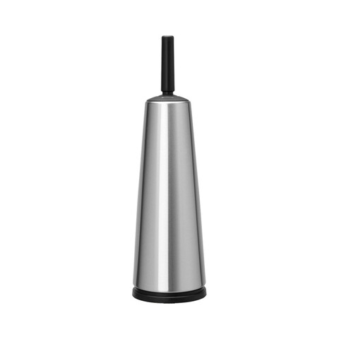 Perie de toaleta cu suport, Brabantia, ReNew Matt, 12x12x42 cm, otel, argintiu