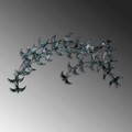Decoratiune de perete, Kirlangic, Metal, Dimensiune: 136 x 75 cm, Albastru/Negru