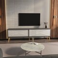 Comoda TV, Zena Home, Riso, Antracit/Alb
