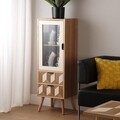 Vitrina cu 2 sertare si 1 usa Chess, Versa, 35 x 40 x 116 cm, lemn de pin/MDF, maro