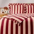 Lenjerie de pat dubla Tiffany, Homla, 3 piese, 160x200 cm, poliester, crem/visiniu