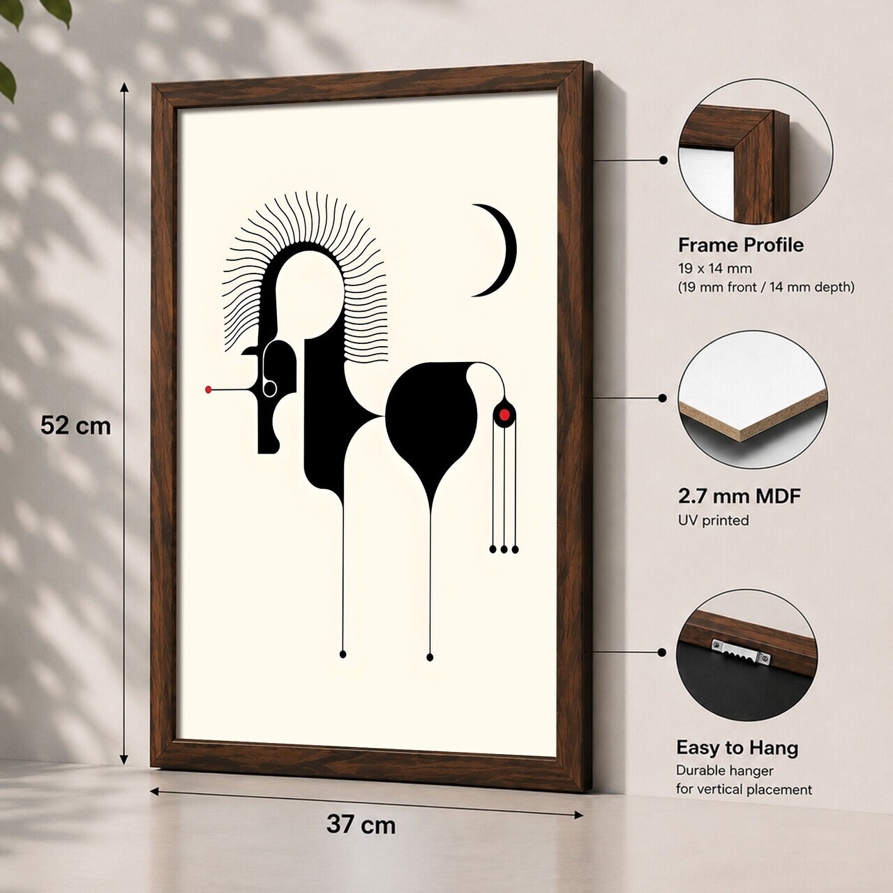 Tablou decorativ, 3752KACT-022, Fundal: 100% MDF (Grosime: 2,7 mm) Vopsire: Imprimare UV, Multicolor — imaginea 2