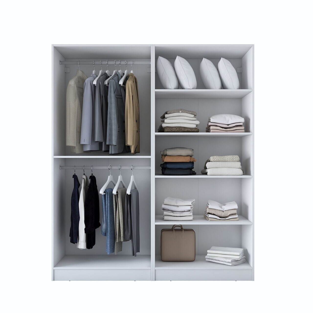 Dulap pentru haine, Hanah Home, BA156, 180x210x57.5 cm, PAL melaminat, Alb - view 8