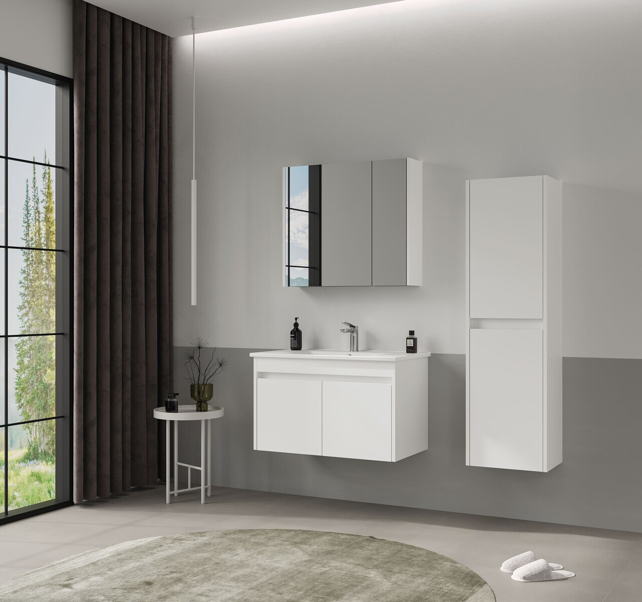 Dulap de baie, Hanah Home, Side 40, Alb mat — imaginea 2