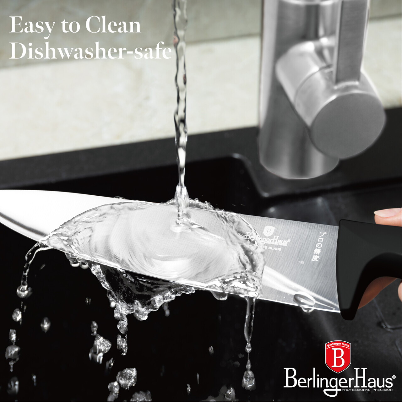 Set 6 cutite Berlinger Haus, Matte Black, inox, negru - imagine 17