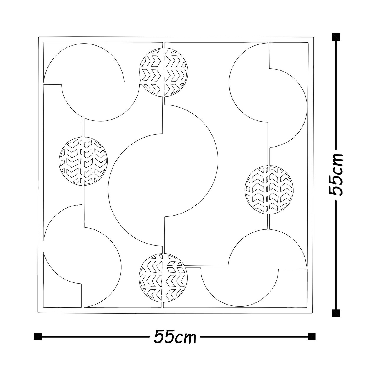Decoratiune de perete, Metal Art My World, Metal, Dimensiune: 55 x 55 x 5 cm, Multicolor