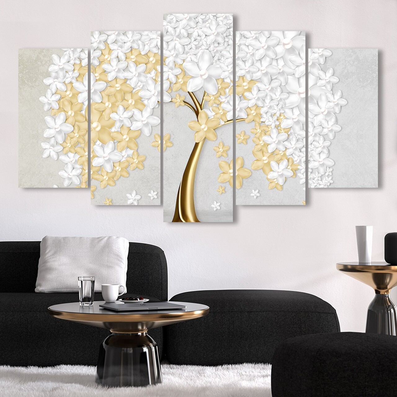 Set 5 tablouri decorative 5MDF4601_60100 (100 x 60) 3 mm Multicolor