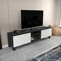 Comoda TV, Retricy, Lukas, 150x35x40.3 cm, PAL, Alb/Negru