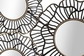Decoratiune pentru perete, Mauro Ferretti, Osaka Mirrors, 121 x 5 x 56 cm, fier, negru/auriu