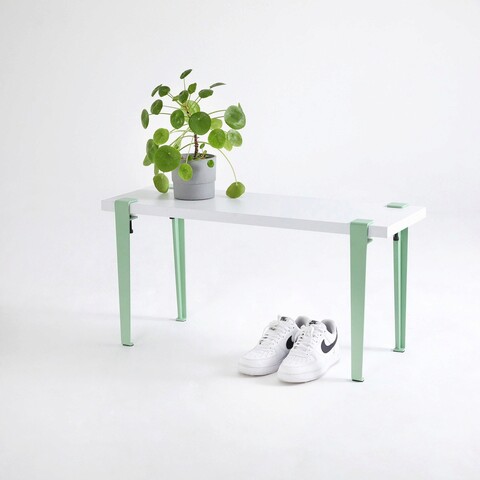 Banca, logg, khalkeus , 90x45x30 cm, alb / menta / verde