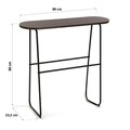 Consola Emmitt, Versa, 80 x 23.5 x 80 cm, MDF/metal, negru