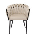 Scaun Prinssi, Homla, 64x54x73 cm, metal/catifea din poliester, bej