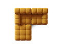 Canapea modulara 3 locuri, Bellis-51, Micadoni Home, 188x188x70 cm, catifea, galben