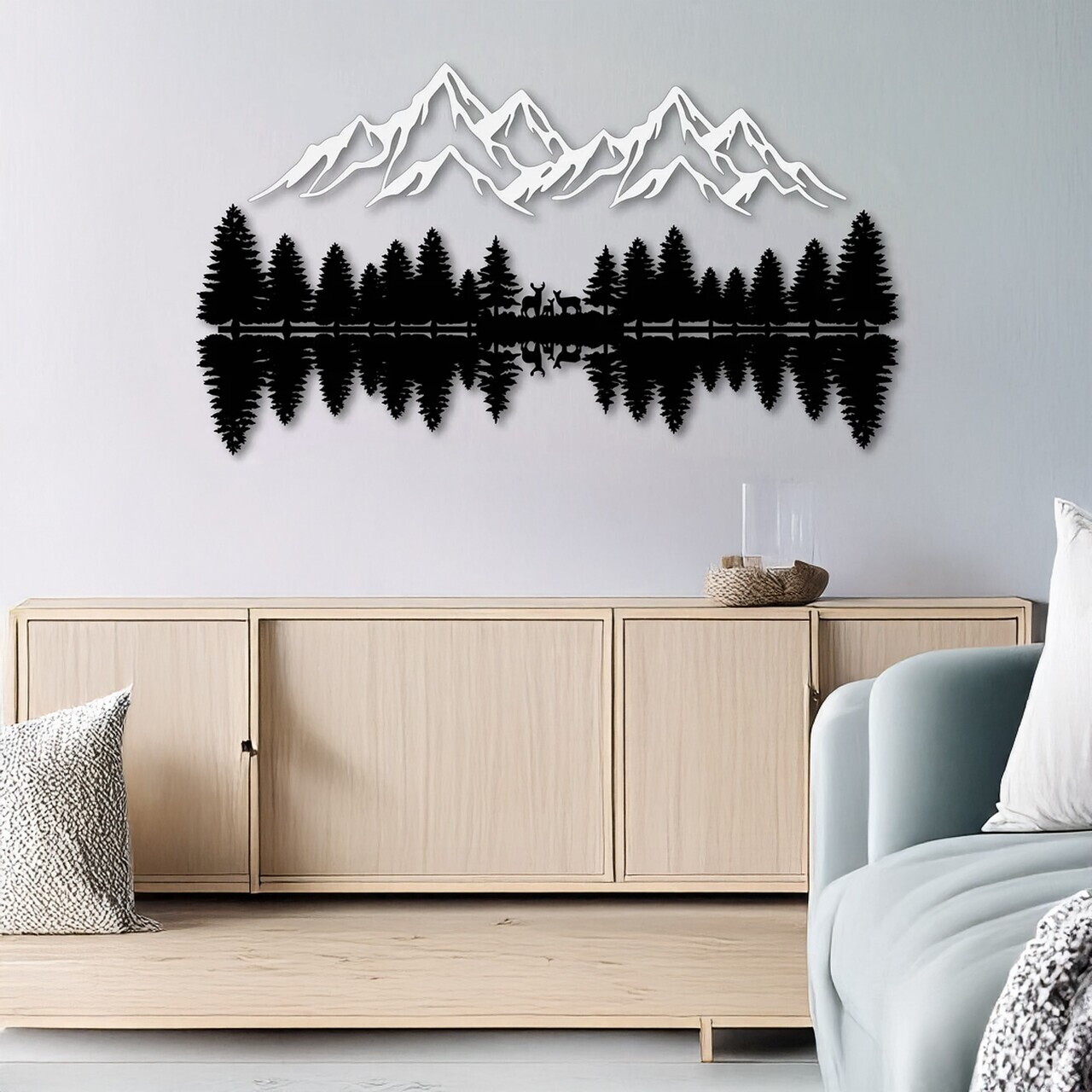 Decoratiune de perete, DCV-1124-MT, Dimensiune: 100 x 70 cm, Alb/Negru — imaginea 3
