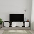 Comoda TV, Decortie, Spark, 180 x 35 x 35.6 cm, pal melaminat, alb/negru