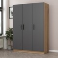Dulap pentru haine, Minerva, Kale Anthracite, 135x190x52 cm, PAL, Antracit