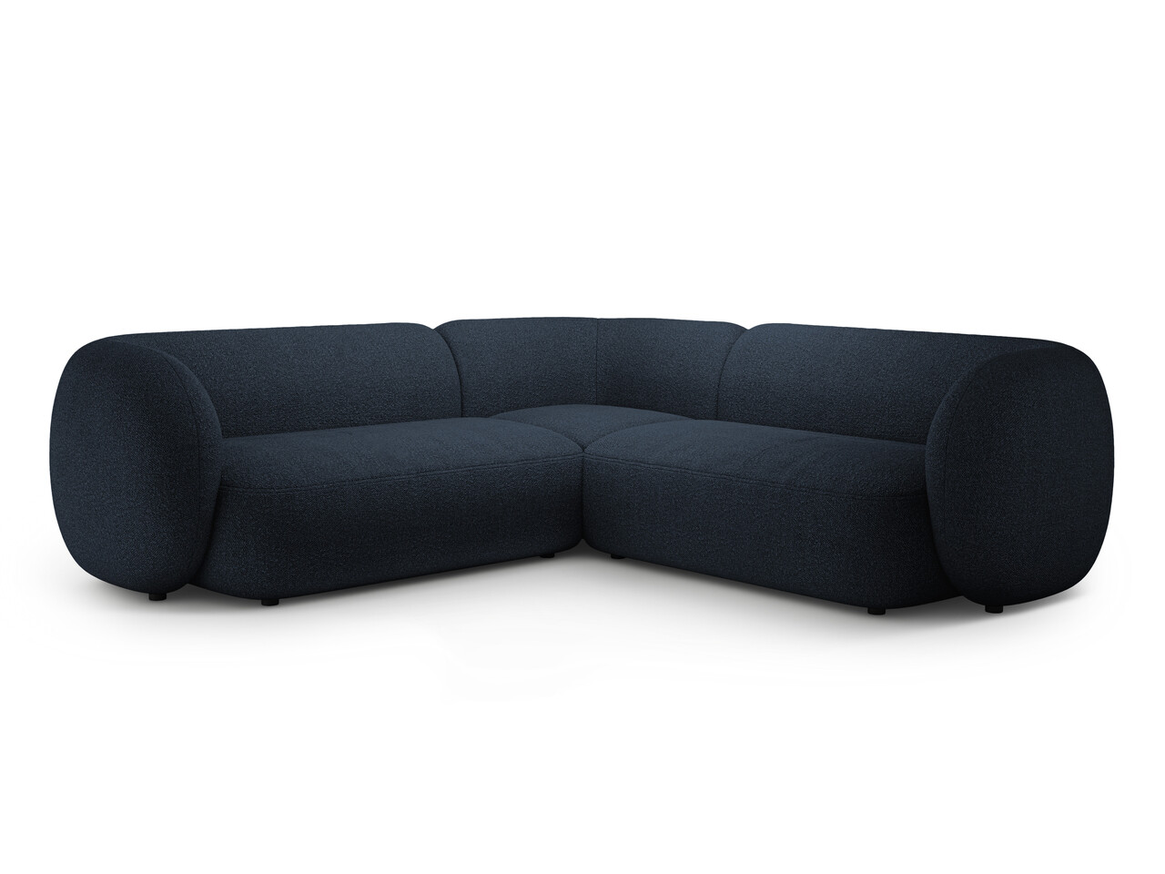 Coltar simetric 5 locuri, Kate, Micadoni Home, 252x252x76 cm, tesatura boucle, albastru inchis Colțare 2