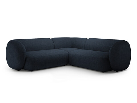 Coltar simetric 5 locuri, Kate, Micadoni, 252x252x76 cm, tesatura boucle, albastru inchis