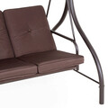Leagan 3 locuri cu functie pat, Arianna, L.191.5 l.118 H.175 cm, otel, maro/negru