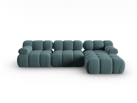 Coltar modular dreapta 4 locuri, Bellis-51, Micadoni Home, 282x155x70 cm, catifea, turcoaz